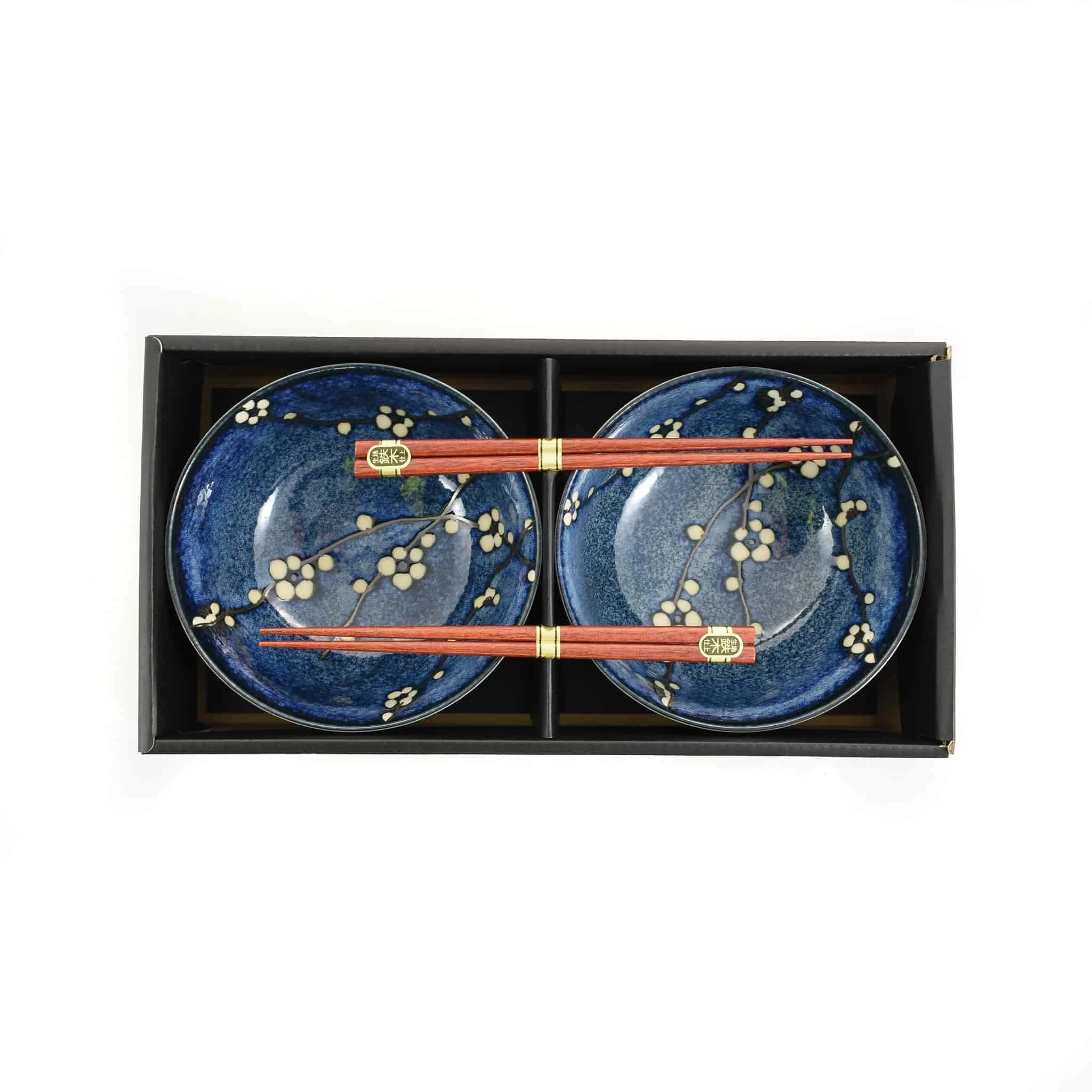 Kiji Stoneware & Ceramics Blue Sakura Udon Bowl Set Tableware 6 Kiji Stoneware & Ceramics Blue Sakura Udon Bowl Set Tableware