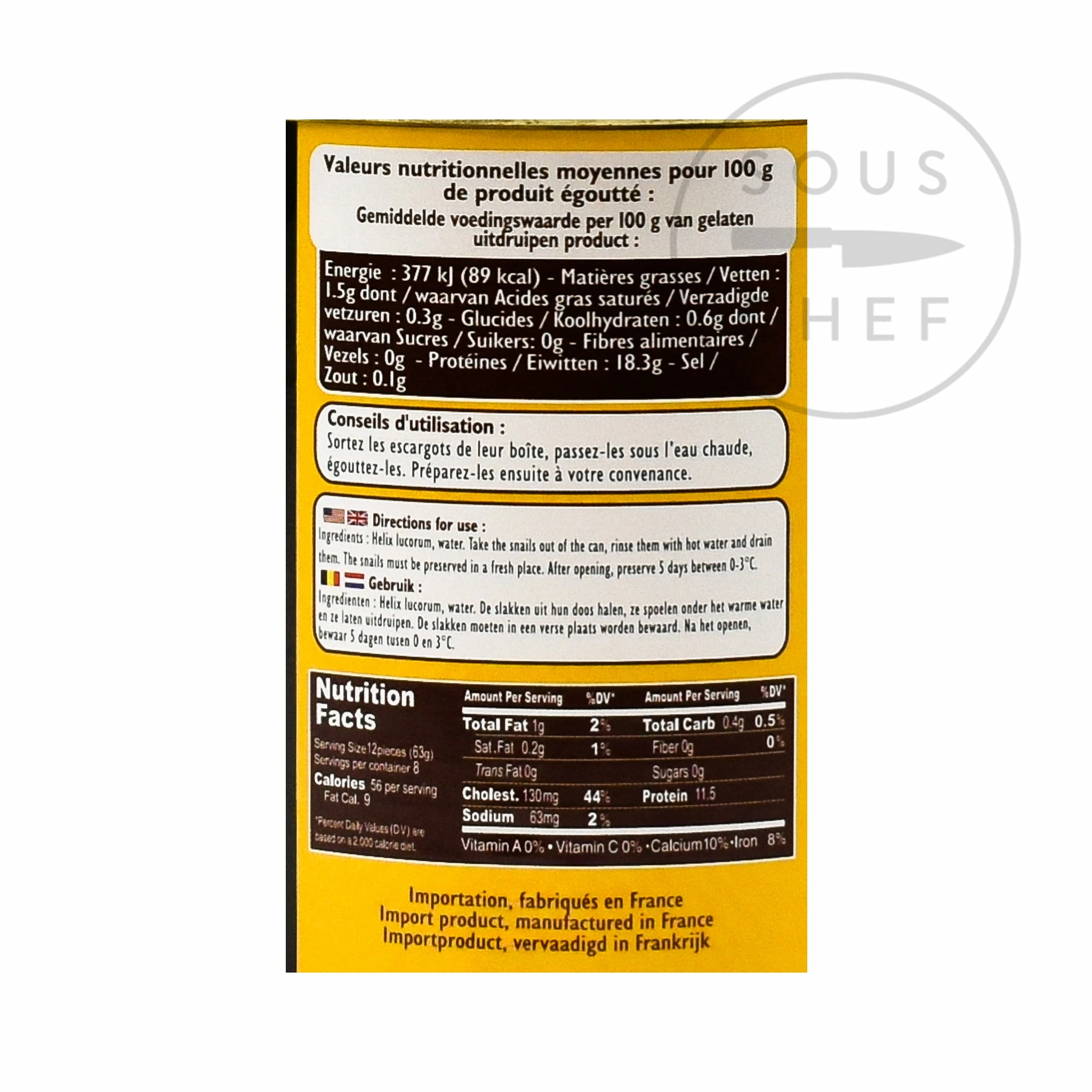 Sabarot Large Tinned Snails 8 Dozen 4 Sabarot Large Tinned Snails 8 Dozen