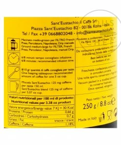Sant 'Eustachio Il Caffe Sant'Eustachio Ground Coffee 250g Ingredients 11 Sant 'Eustachio Il Caffe Sant'Eustachio Ground Coffee 250g Ingredients