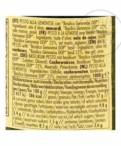 La Favorita Pesto With Genovese Basil DOP Ingredients 12 La Favorita Pesto With Genovese Basil DOP Ingredients