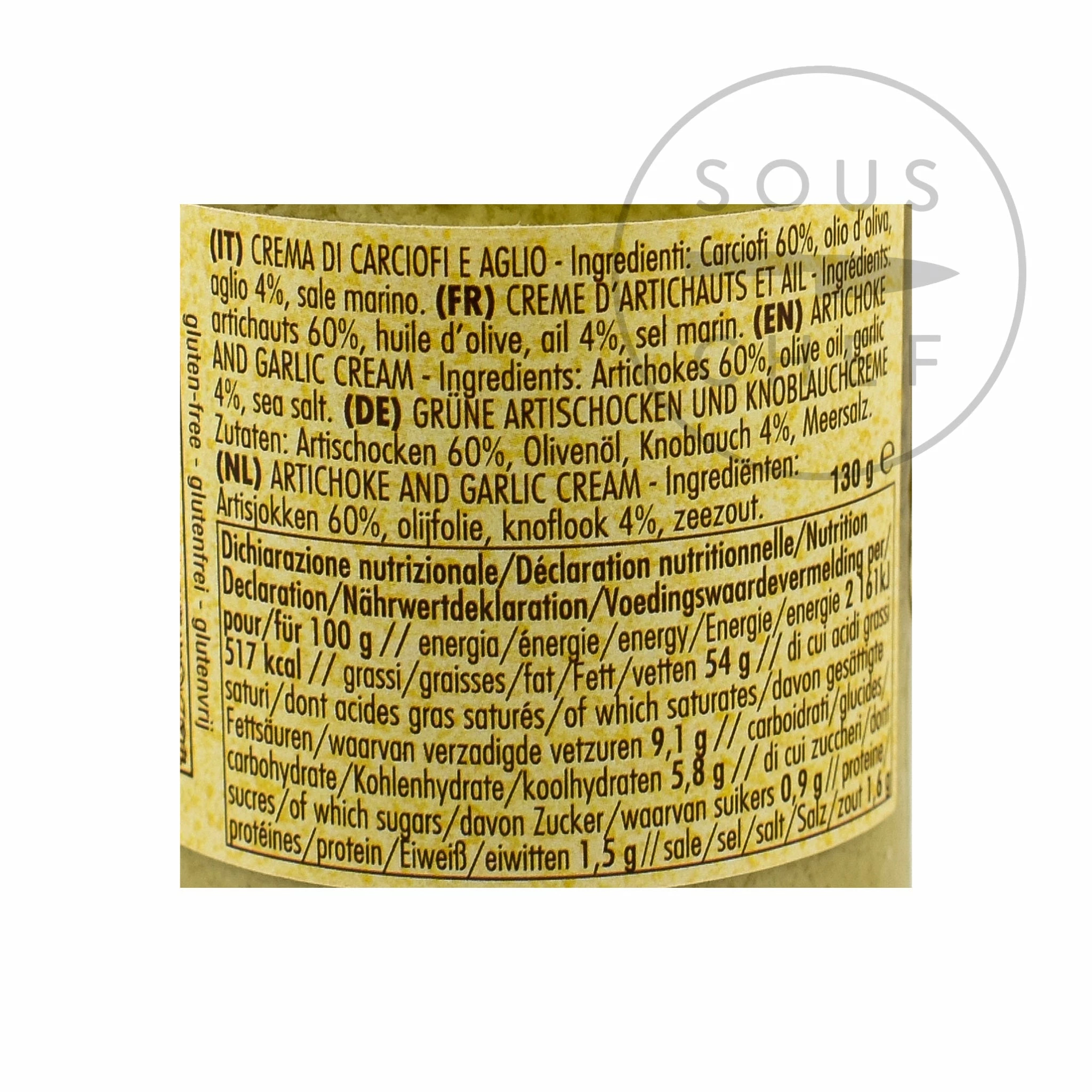 Ingredients La Favorita Artichoke And Garlic Cream 130g 4 Ingredients La Favorita Artichoke And Garlic Cream 130g