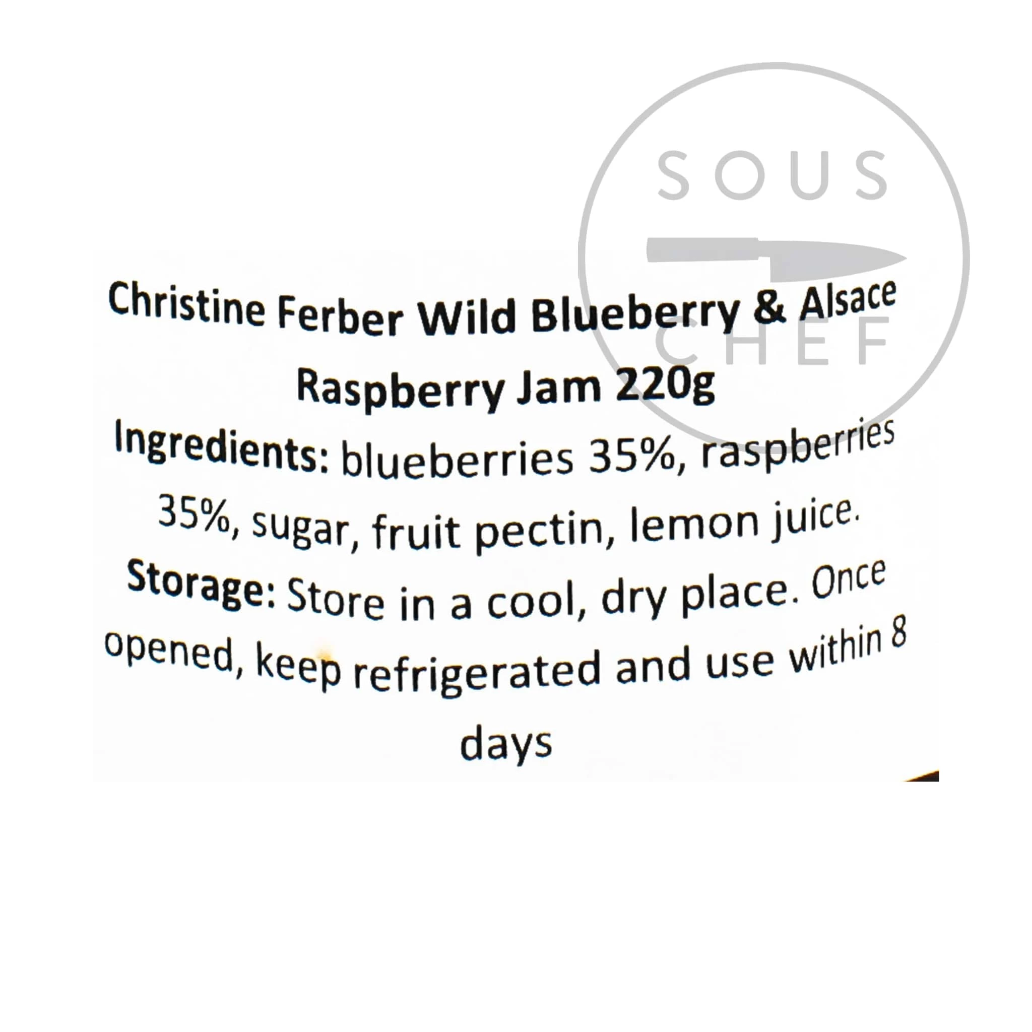 Ingredients Christine Ferber Wild Blueberry & Alsace Raspberry Jam 220g 4 Ingredients Christine Ferber Wild Blueberry & Alsace Raspberry Jam 220g