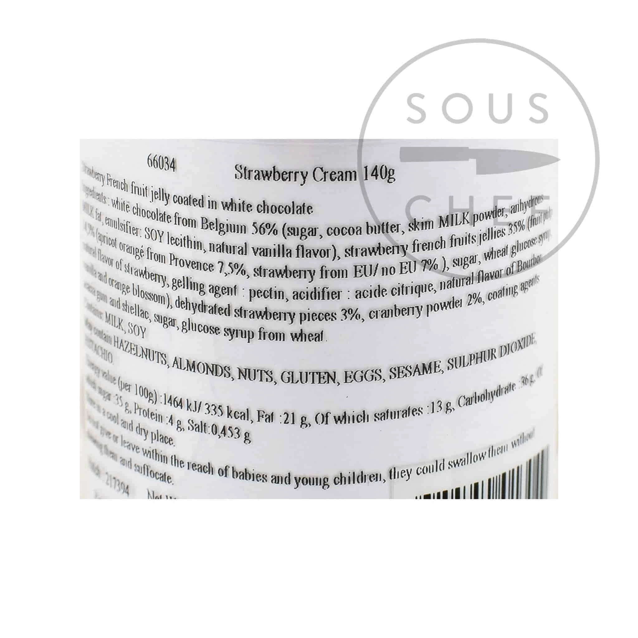 Sous Chef Francois Doucet White Choc & Strawberry Jelly Spheres 140g Ingredients 5 Sous Chef Francois Doucet White Choc & Strawberry Jelly Spheres 140g Ingredients