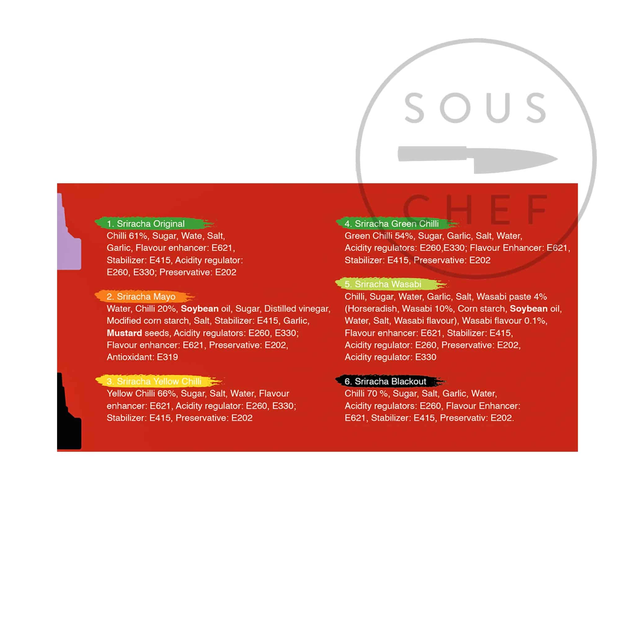 Ingredients Flying Goose: 12 Days Of Sriracha 9 Ingredients Flying Goose: 12 Days Of Sriracha