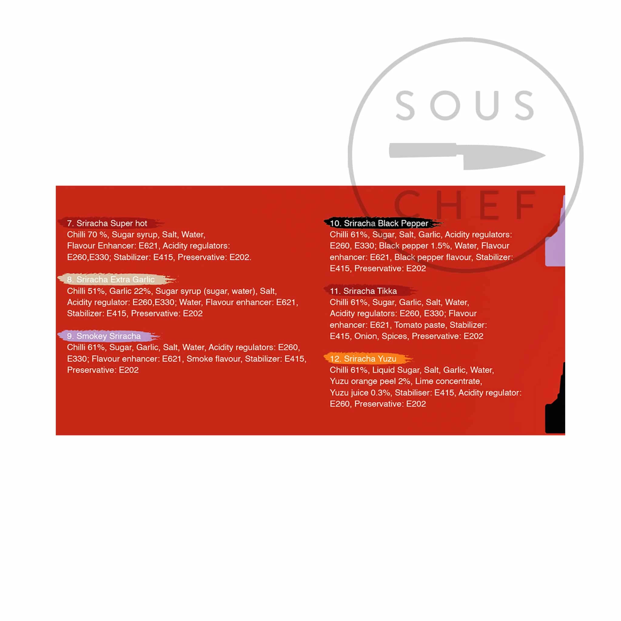 Ingredients Flying Goose: 12 Days Of Sriracha 10 Ingredients Flying Goose: 12 Days Of Sriracha