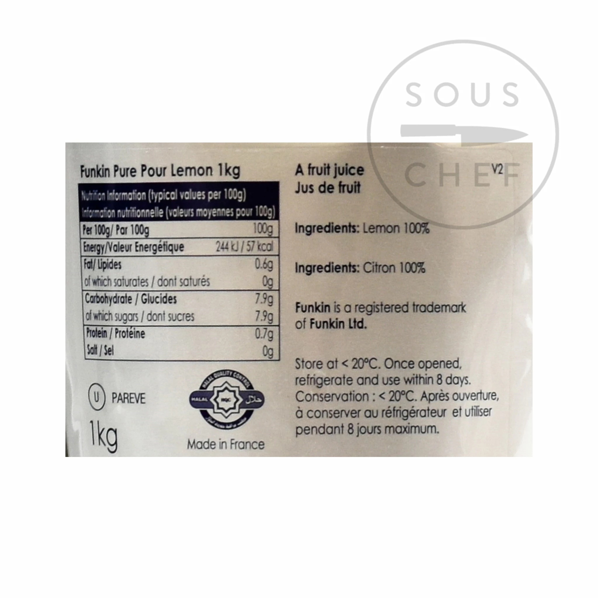Funkin Lemon Juice 1kg 5 Funkin Lemon Juice 1kg