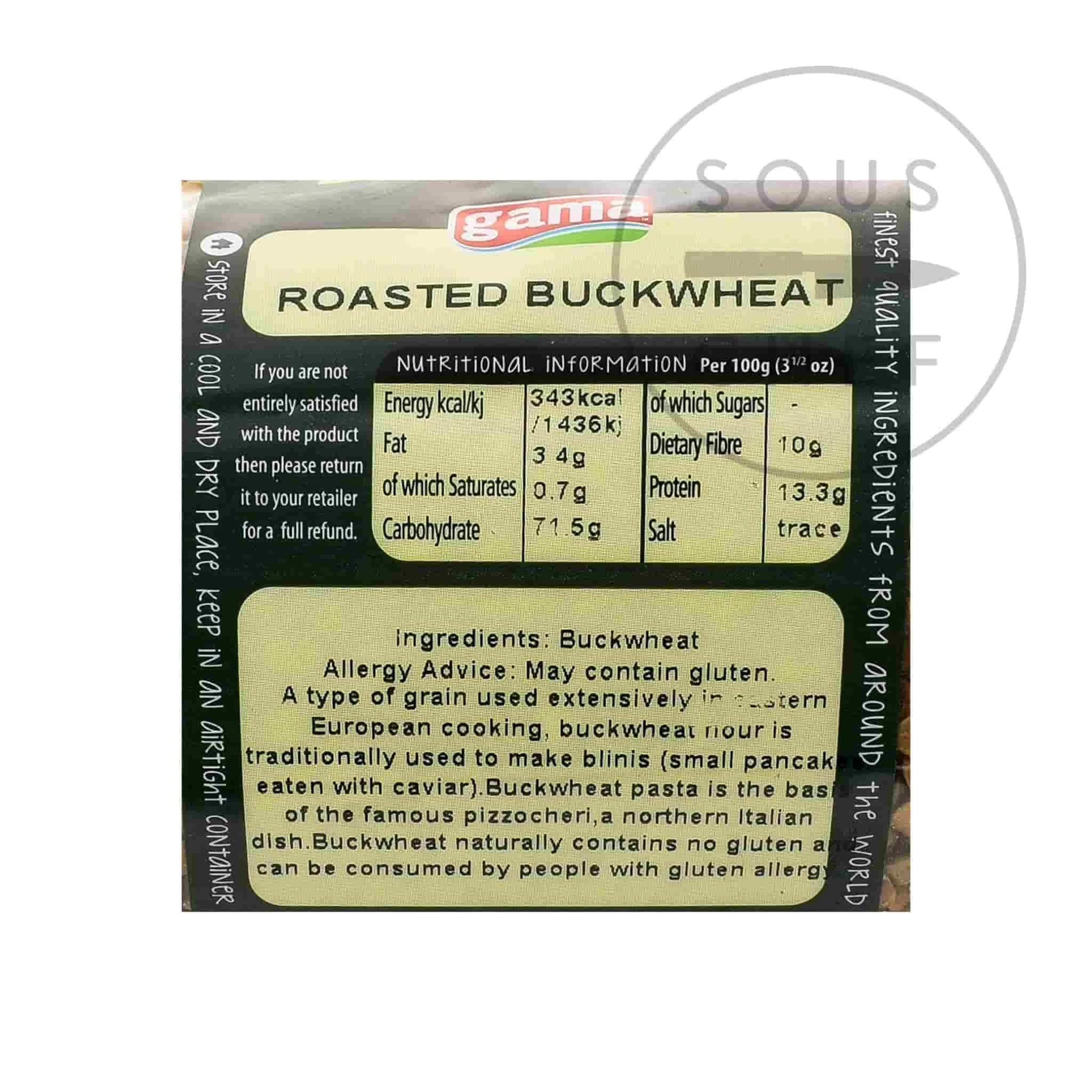 Gama Ingredients Roasted Buckwheat 1kg 4 Gama Ingredients Roasted Buckwheat 1kg