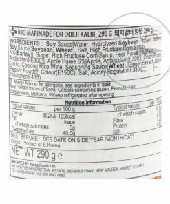 Daesang Pork Kalbi Marinade 290g Ingredients