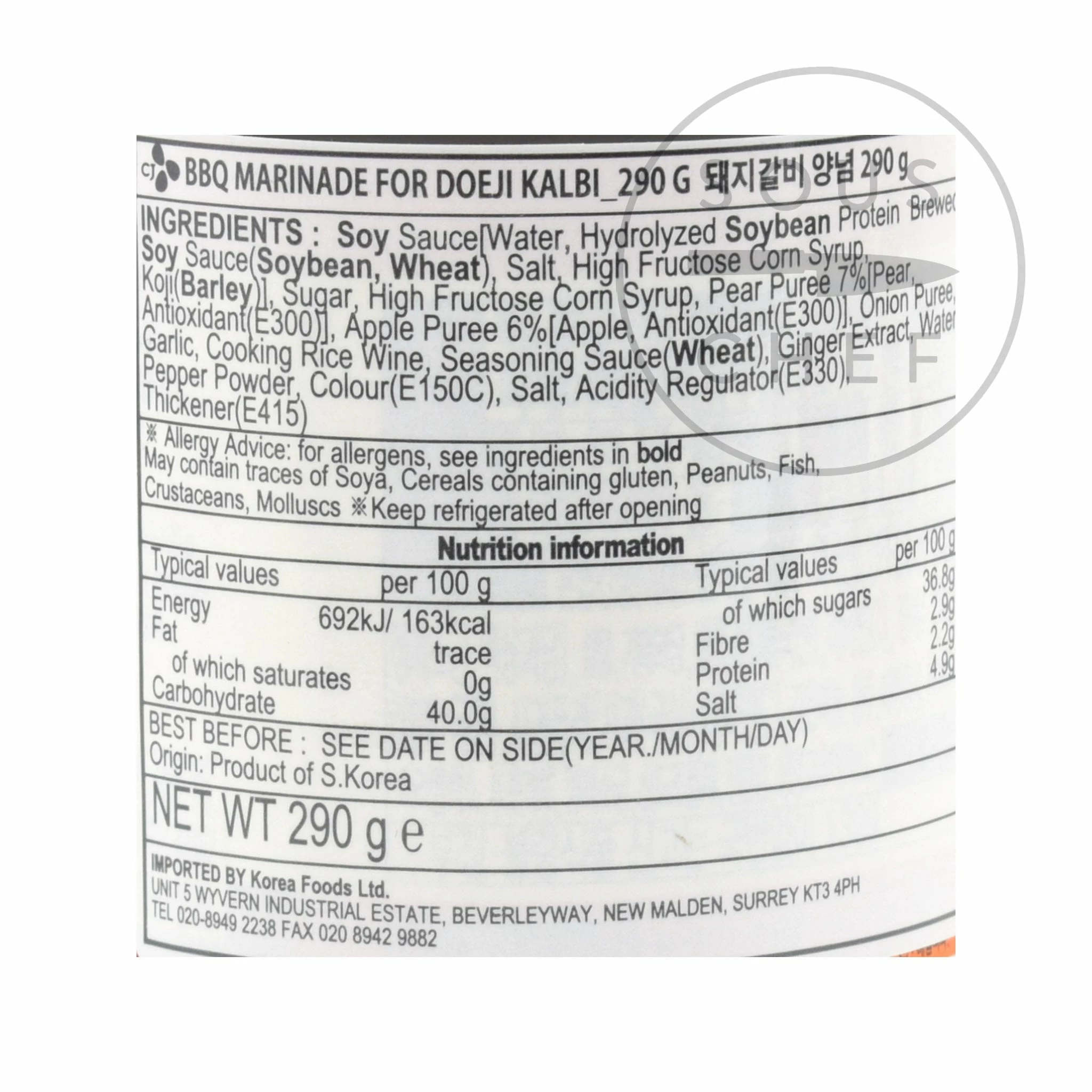 Daesang Pork Kalbi Marinade 290g Ingredients 4 Daesang Pork Kalbi Marinade 290g Ingredients