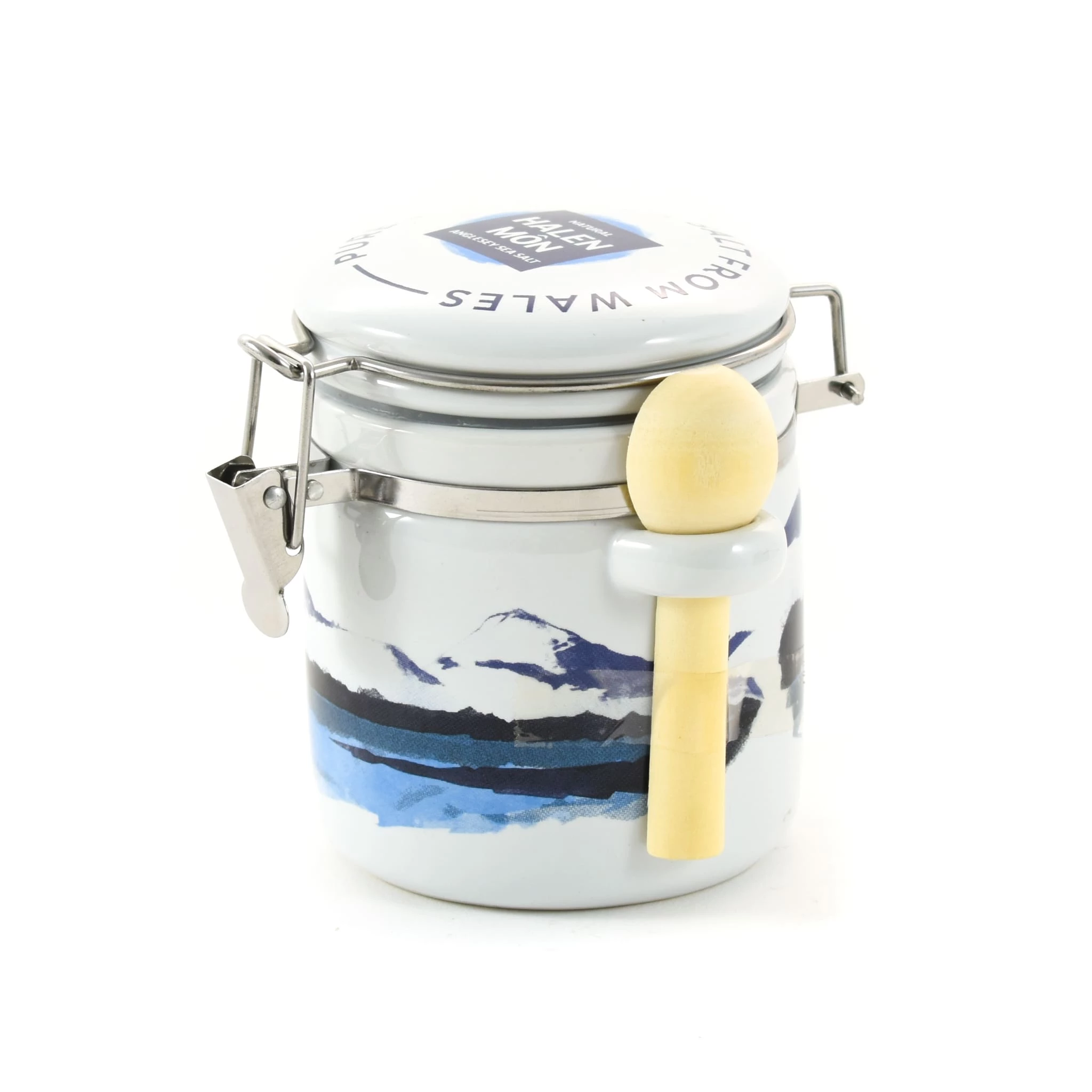 Halen Môn Pure Sea Salt In Watercolour Ceramic Jar 100g 3 Halen Môn Pure Sea Salt In Watercolour Ceramic Jar 100g