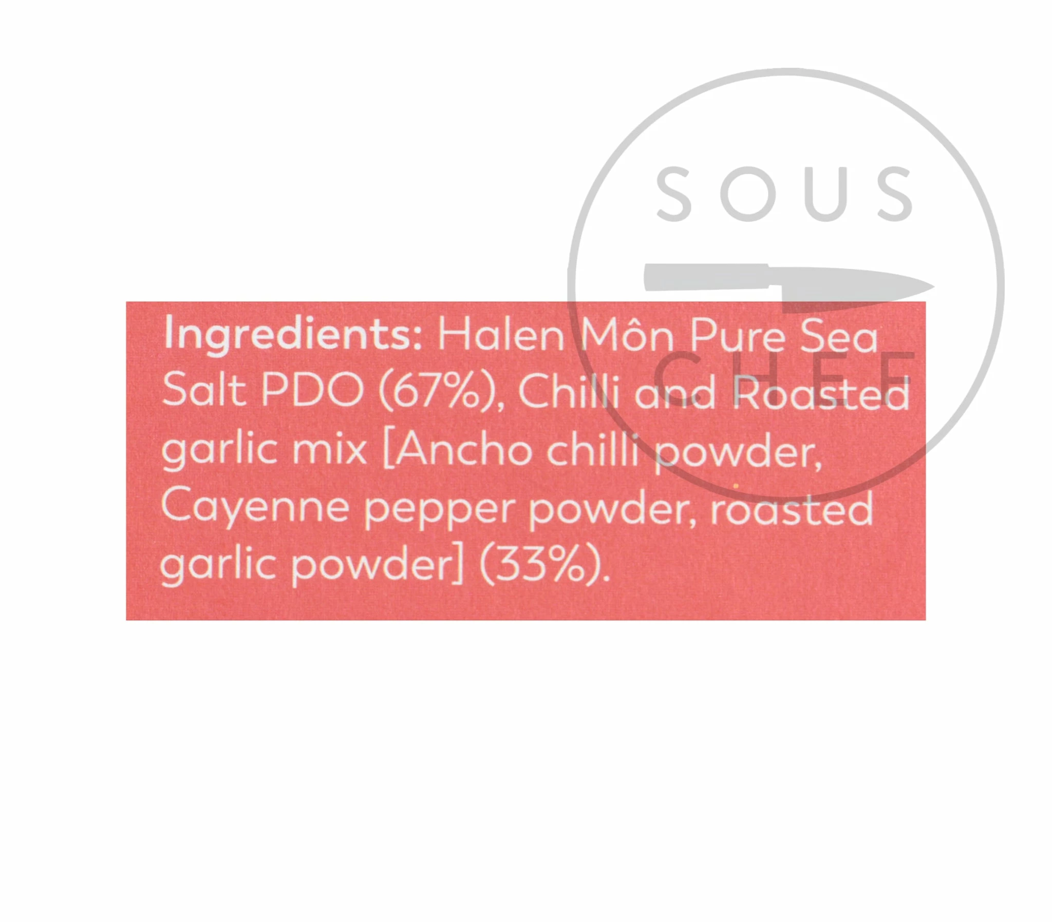 Ingredients Halen Môn Sea Salt With Chilli & Garlic 100g 4 Ingredients Halen Môn Sea Salt With Chilli & Garlic 100g