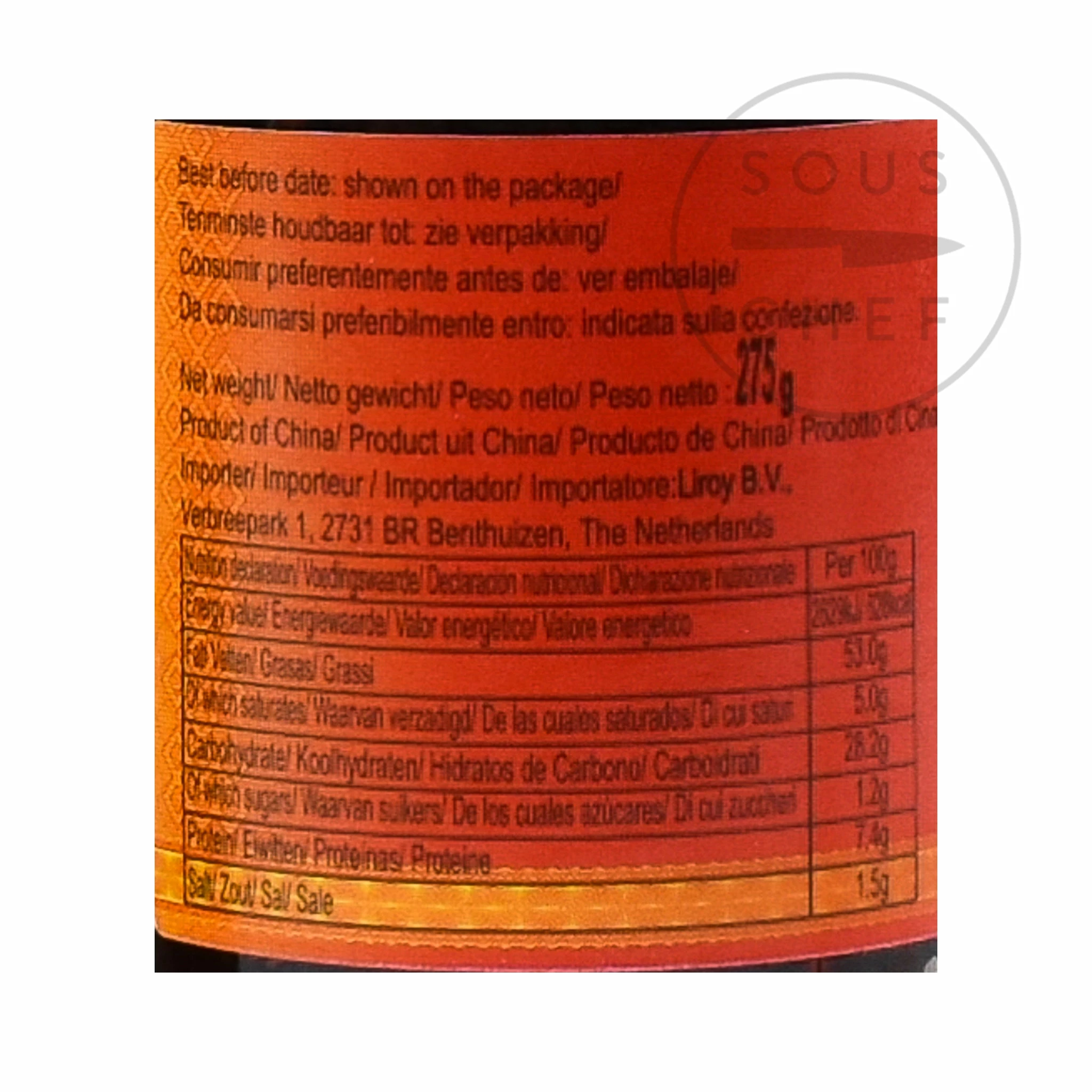 LGM Chilli Oil - With Peanuts 275g Ingredients 6 LGM Chilli Oil - With Peanuts 275g Ingredients