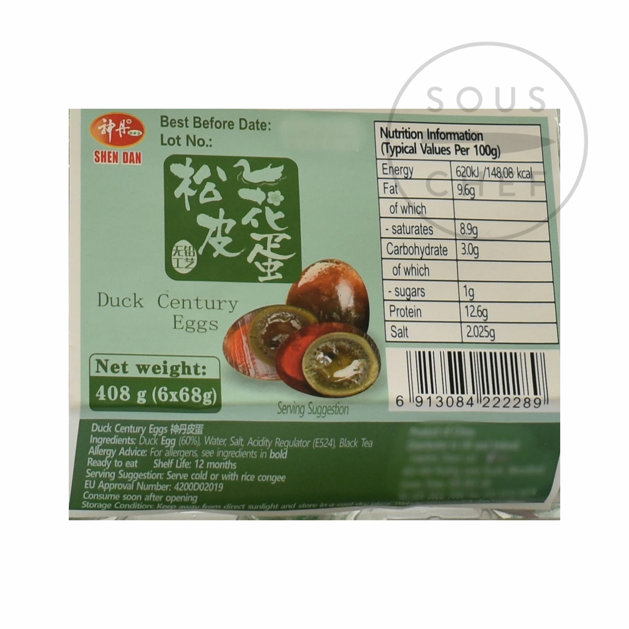 Shen Dan Ingredients Century Eggs - 6 Duck Eggs 8 Shen Dan Ingredients Century Eggs - 6 Duck Eggs