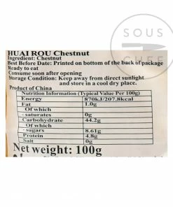 HR Cooked Chestnuts 100g Ingredients