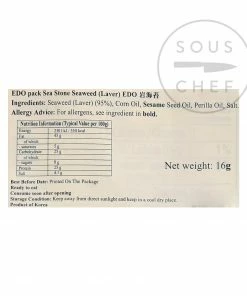 EDO Seaweed & Squid Ink Seasoned Seaweed Snack Pack 20g