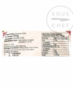 ZF Crushed Chilli Flakes 100g Ingredients 8 ZF Crushed Chilli Flakes 100g Ingredients