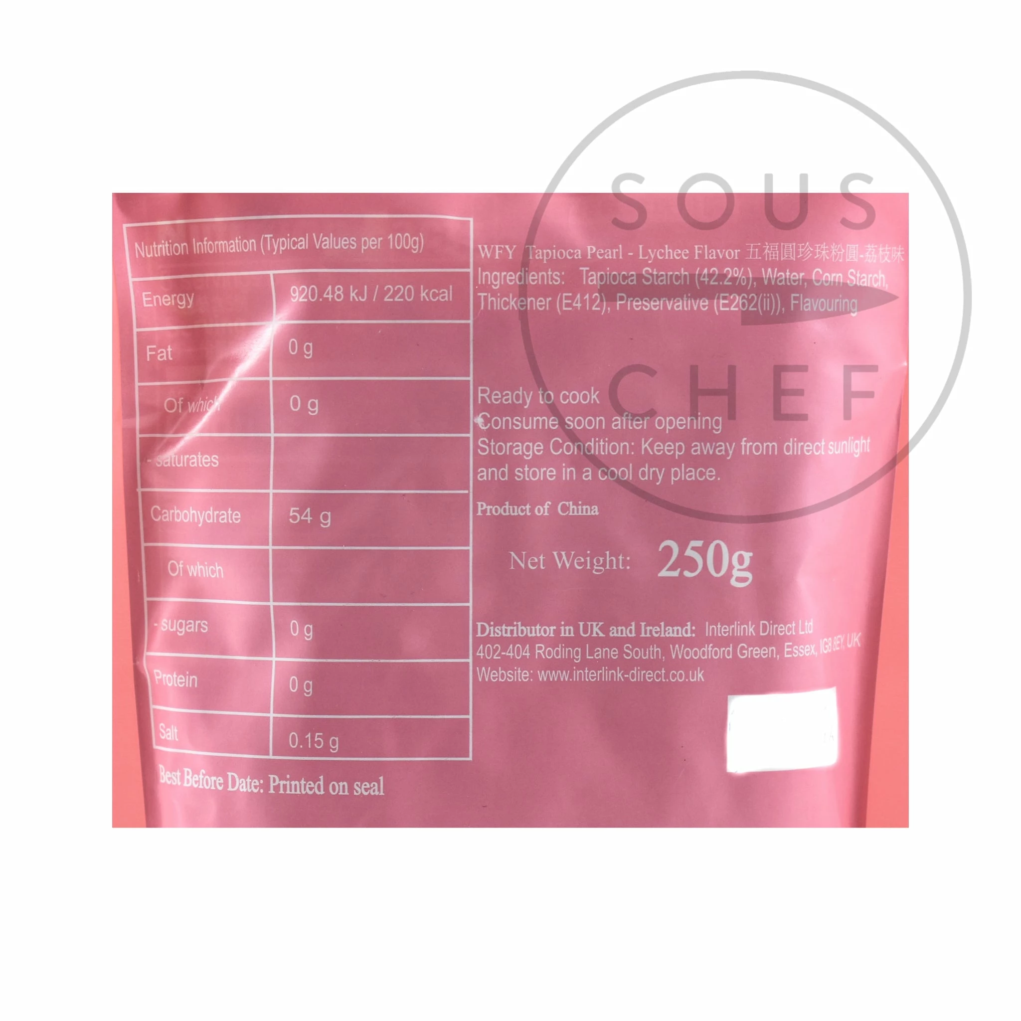 WFY Lychee Flavour Tapioca Pearls 250g 5 WFY Lychee Flavour Tapioca Pearls 250g