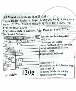 Royal Family Red Bean Mochi 120g Ingredients