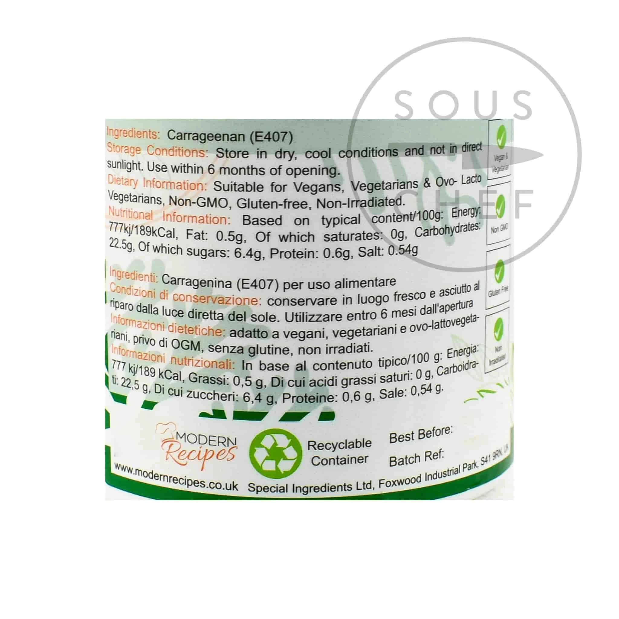 Special Ingredients Carrageenan Kappa 100g 4 Special Ingredients Carrageenan Kappa 100g