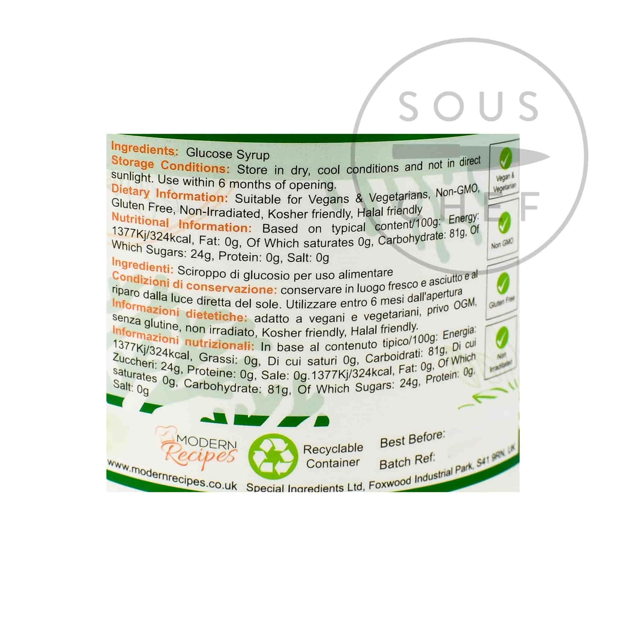 Special Ingredients Glucose Syrup 1kg Ingredients 4 Special Ingredients Glucose Syrup 1kg Ingredients