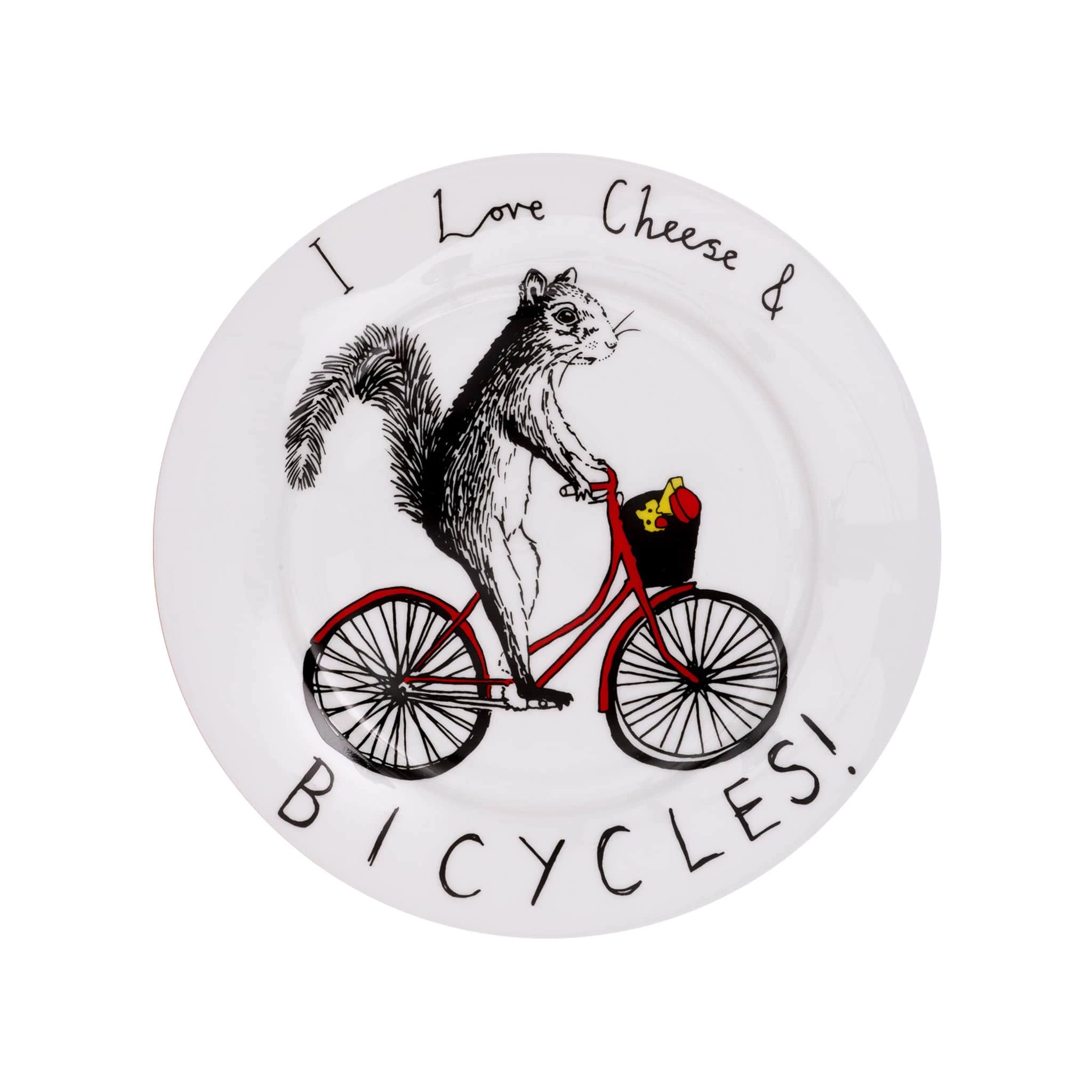 Jimbob Art Tableware I Love Cheese & Bicycles Side Plate 20cm 3 Jimbob Art Tableware I Love Cheese & Bicycles Side Plate 20cm