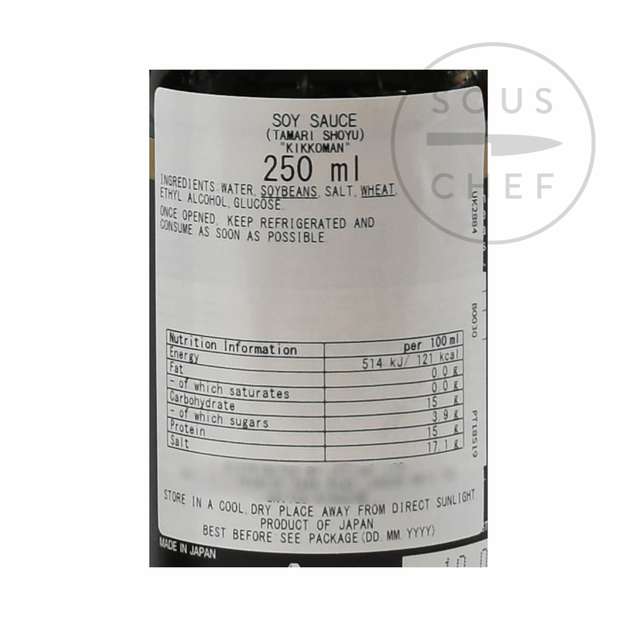 Ingredients Kikkoman Tamari Soy Sauce - Shoyu 250ml 4 Ingredients Kikkoman Tamari Soy Sauce - Shoyu 250ml