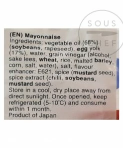 Ingredients Japanese Kenko Mayonnaise 500g