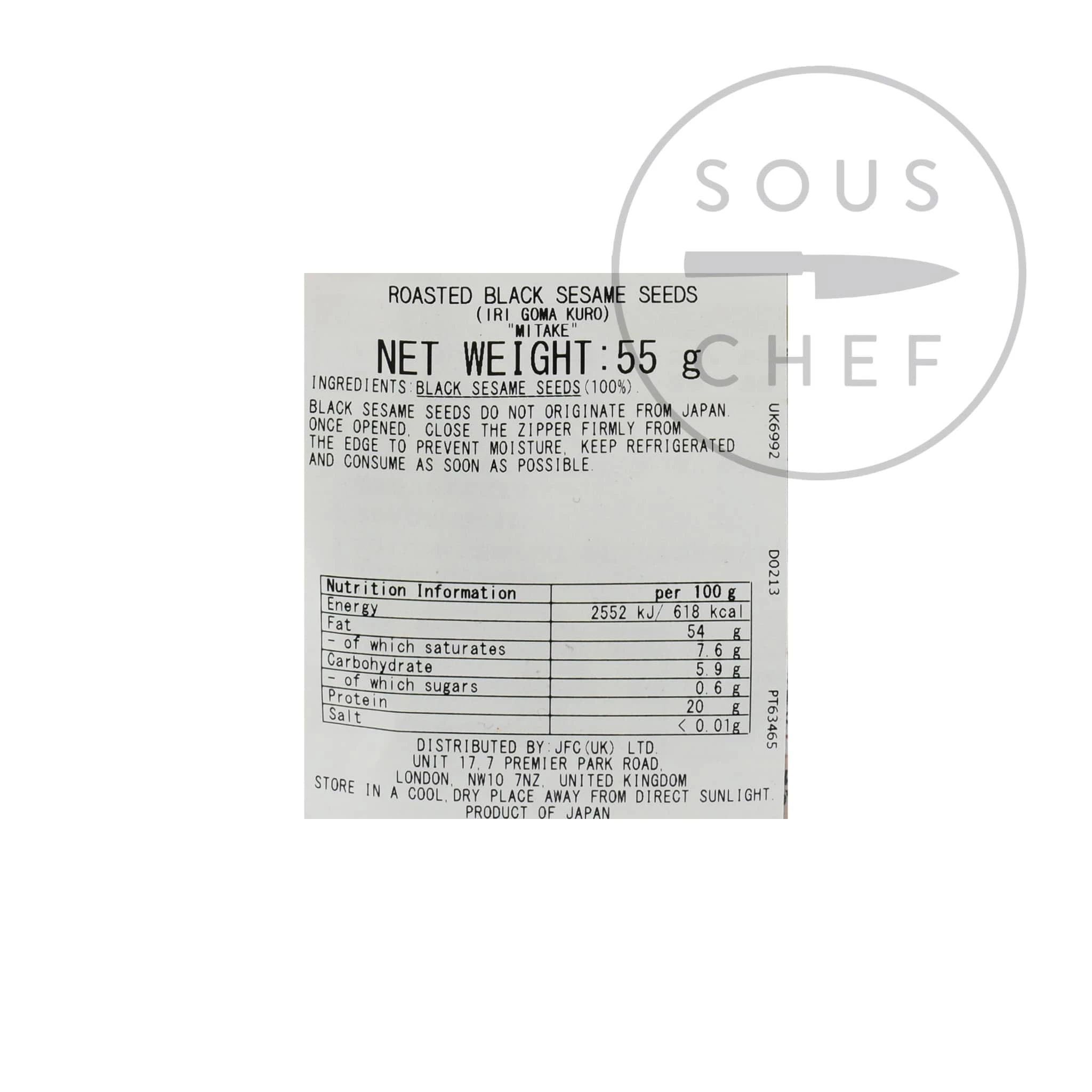 Mitake Toasted Black Sesame Seeds 55g 4 Mitake Toasted Black Sesame Seeds 55g