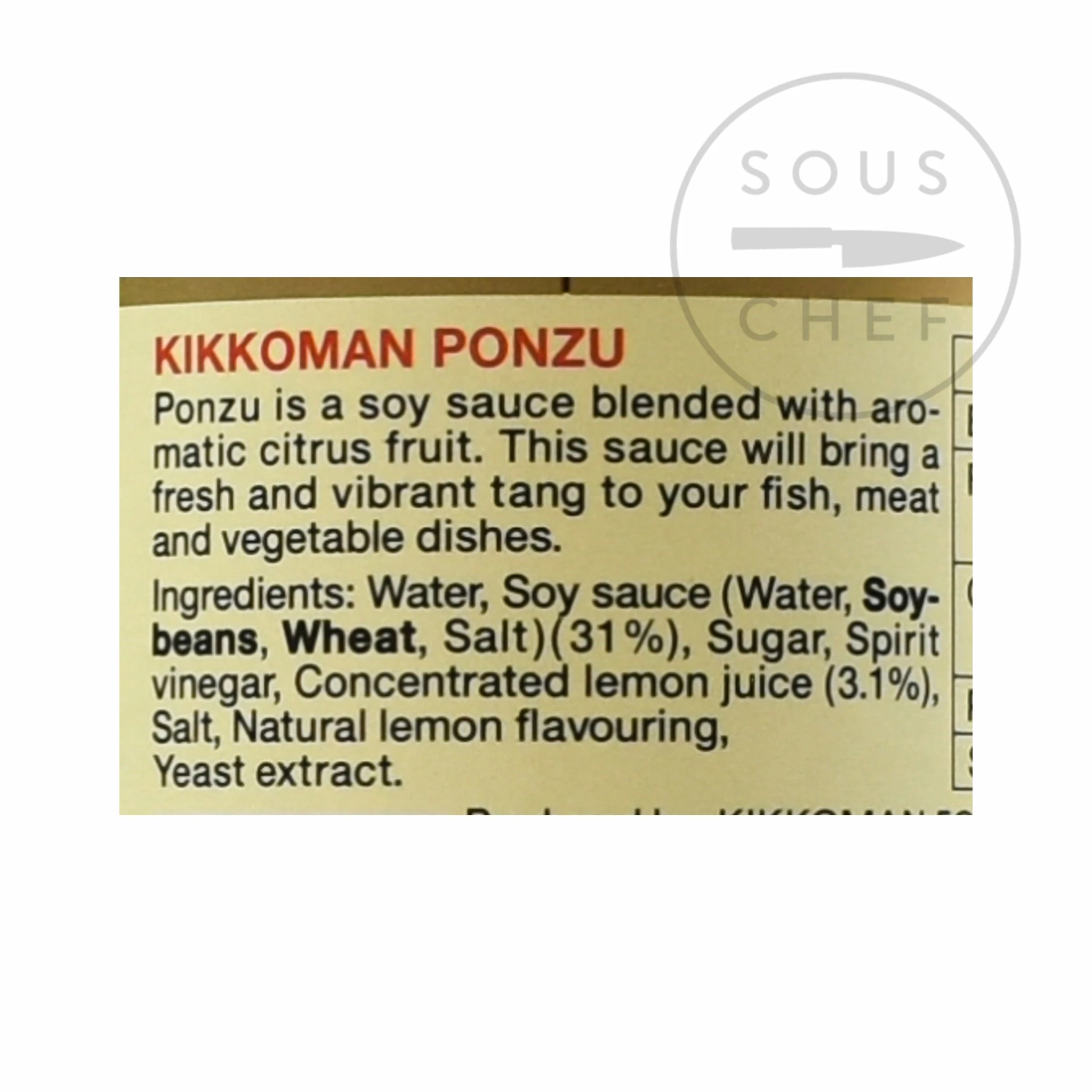Ingredients Kikkoman Ponzu Sauce 1l 4 Ingredients Kikkoman Ponzu Sauce 1l