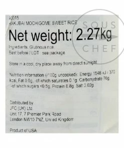 Ingredients Hakubai Mochigome Sweet Rice 2.27kg