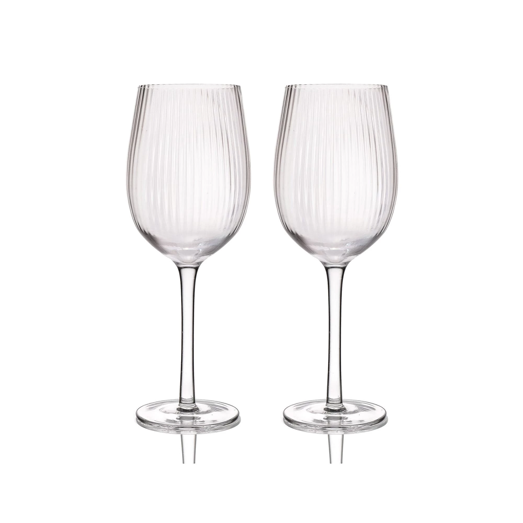 BarCraft Tableware Ribbed Wine Glasses 450ml Set Of 2 3 BarCraft Tableware Ribbed Wine Glasses 450ml Set Of 2