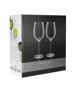 BarCraft Tableware Ribbed Wine Glasses 450ml Set Of 2