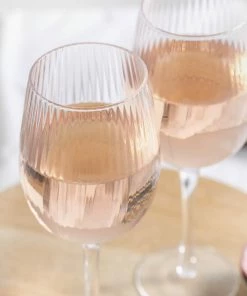 BarCraft Tableware Ribbed Wine Glasses 450ml Set Of 2 11 BarCraft Tableware Ribbed Wine Glasses 450ml Set Of 2