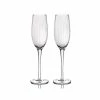 BarCraft Ribbed Champagne Flutes 220ml Set Of 2 1 BarCraft Ribbed Champagne Flutes 220ml Set Of 2