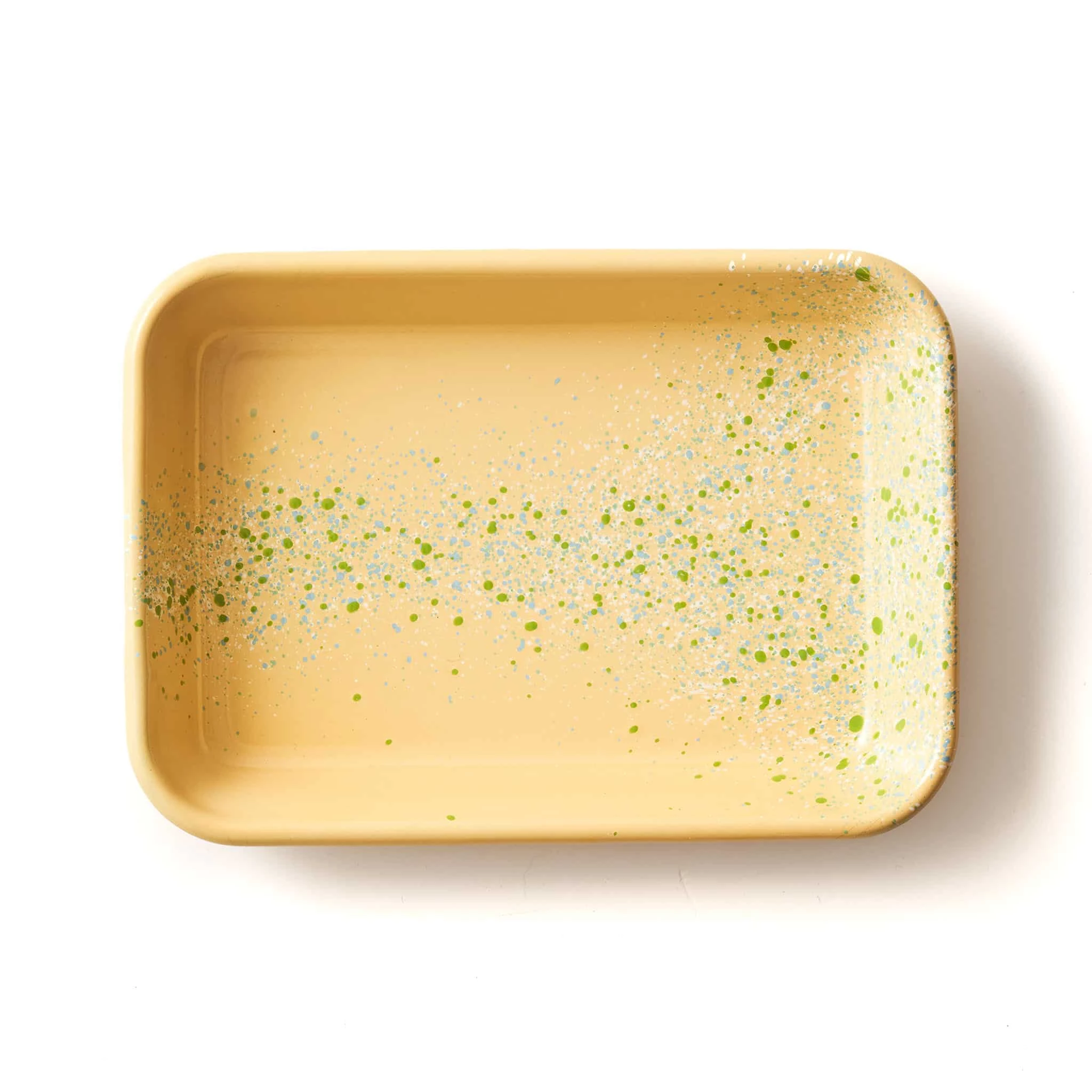 Kapka Splatter Fest Enamel Roasting And Serving Dish Yellow Cookware 3 Kapka Splatter Fest Enamel Roasting And Serving Dish Yellow Cookware