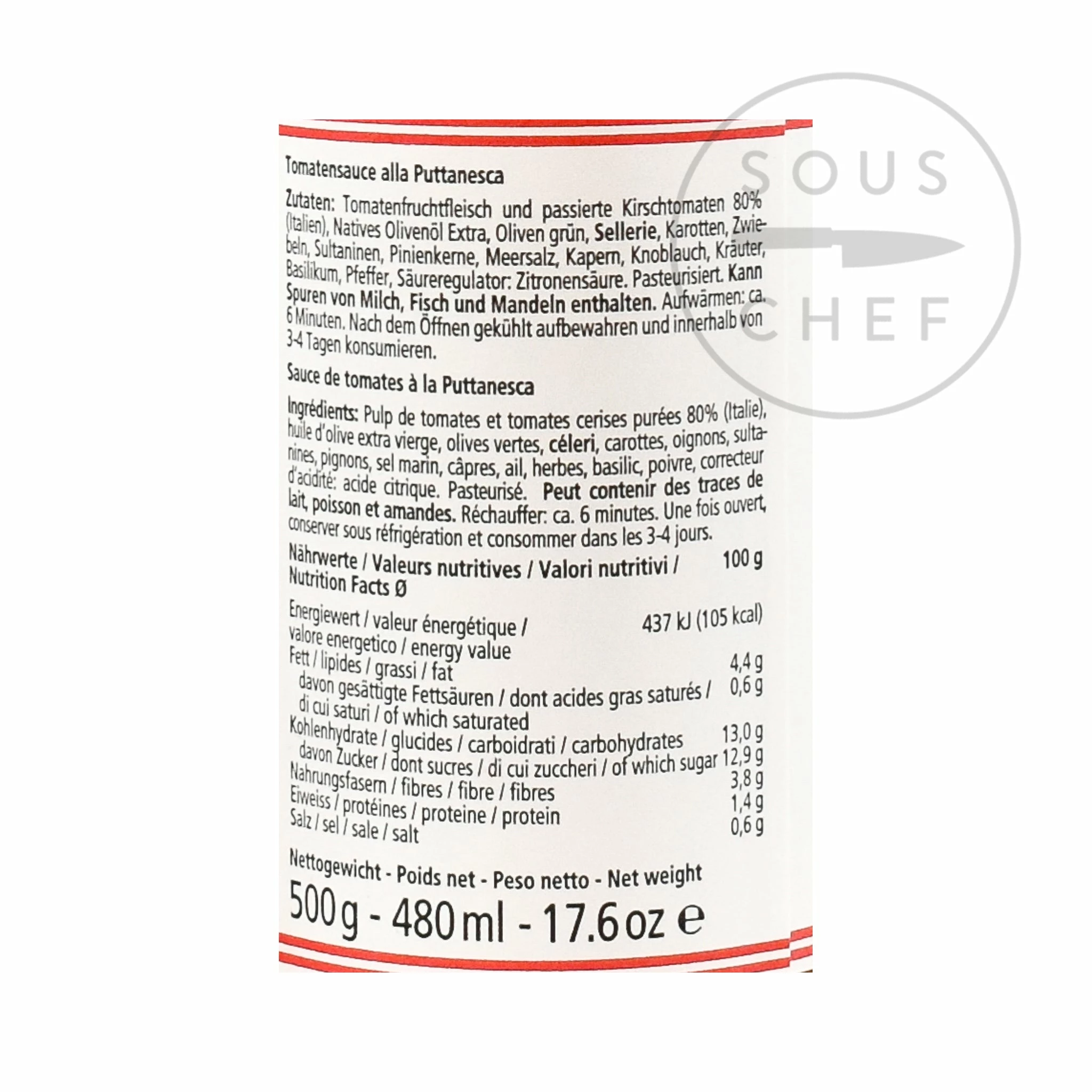 Don Antonio Puttanesca Sauce 500g Ingredients 5 Don Antonio Puttanesca Sauce 500g Ingredients