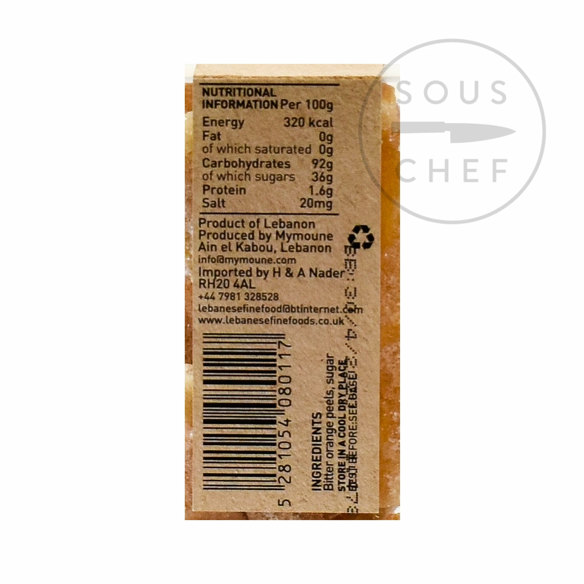 Ingredients Mymoune Sugared Bitter Orange Peel 150g 5 Ingredients Mymoune Sugared Bitter Orange Peel 150g