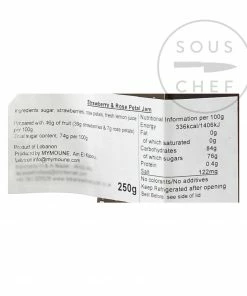 Mymoune Strawberry & Rose Petal Jam 250g Ingredients