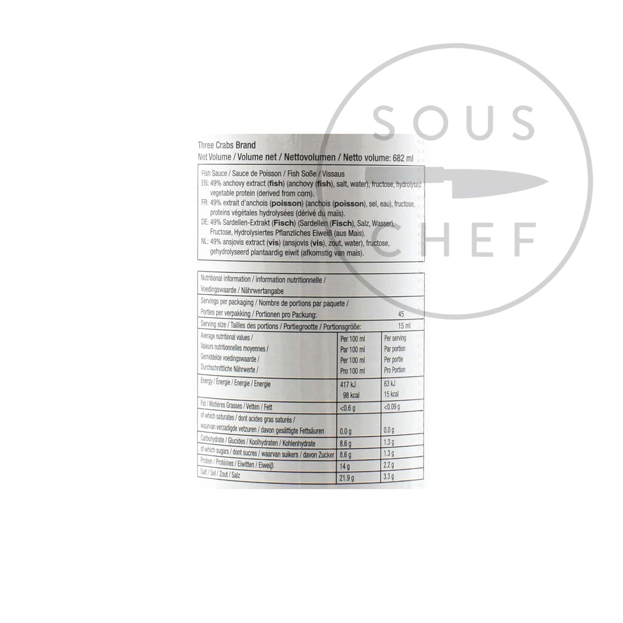 Three Crabs Ingredients Three Crabs Vietnamese Fish Sauce 682ml 4 Three Crabs Ingredients Three Crabs Vietnamese Fish Sauce 682ml