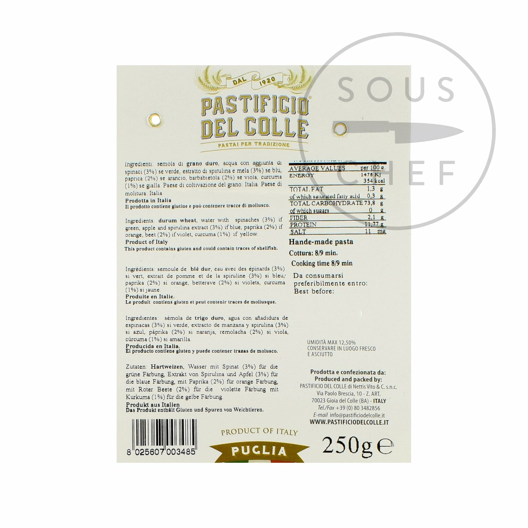 Pastificio Del Colle Rainbow Striped Sombreroni 250g 4 Pastificio Del Colle Rainbow Striped Sombreroni 250g