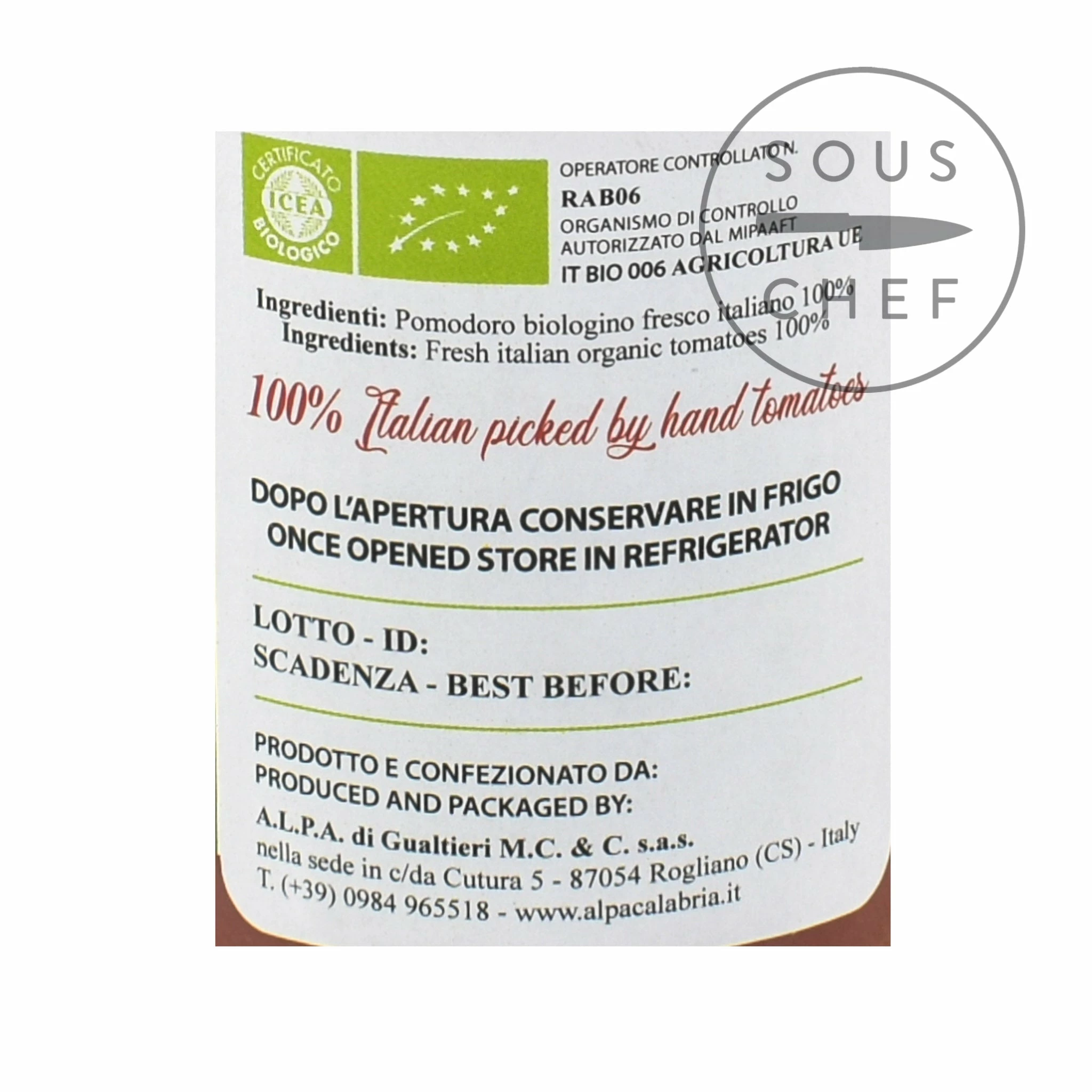 Alpa Tinned Tomatoes & Veg Organic Tomato Passata 430g 5 Alpa Tinned Tomatoes & Veg Organic Tomato Passata 430g