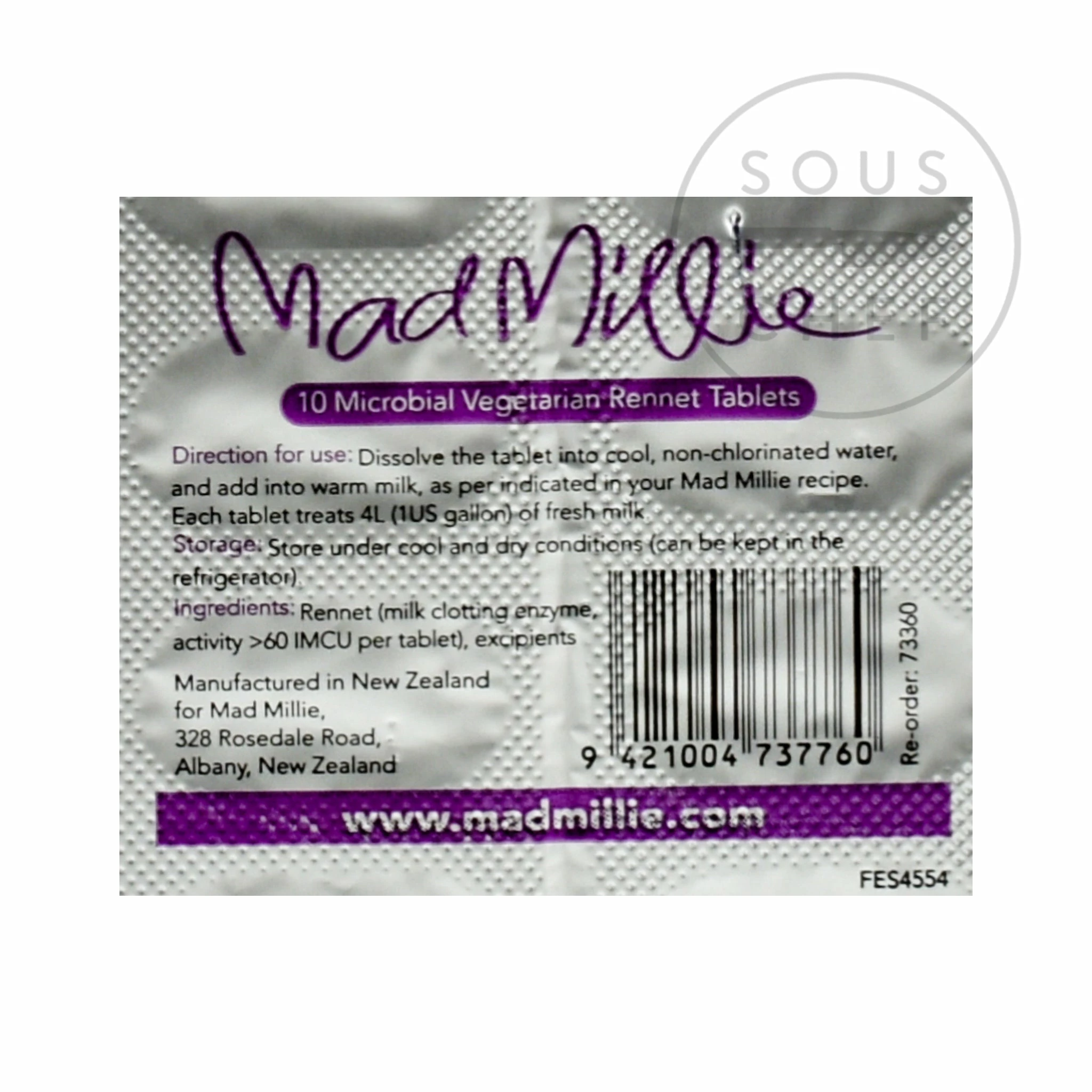 Mad Millie Vegetarian Rennet X 10 Ingredients 4 Mad Millie Vegetarian Rennet X 10 Ingredients