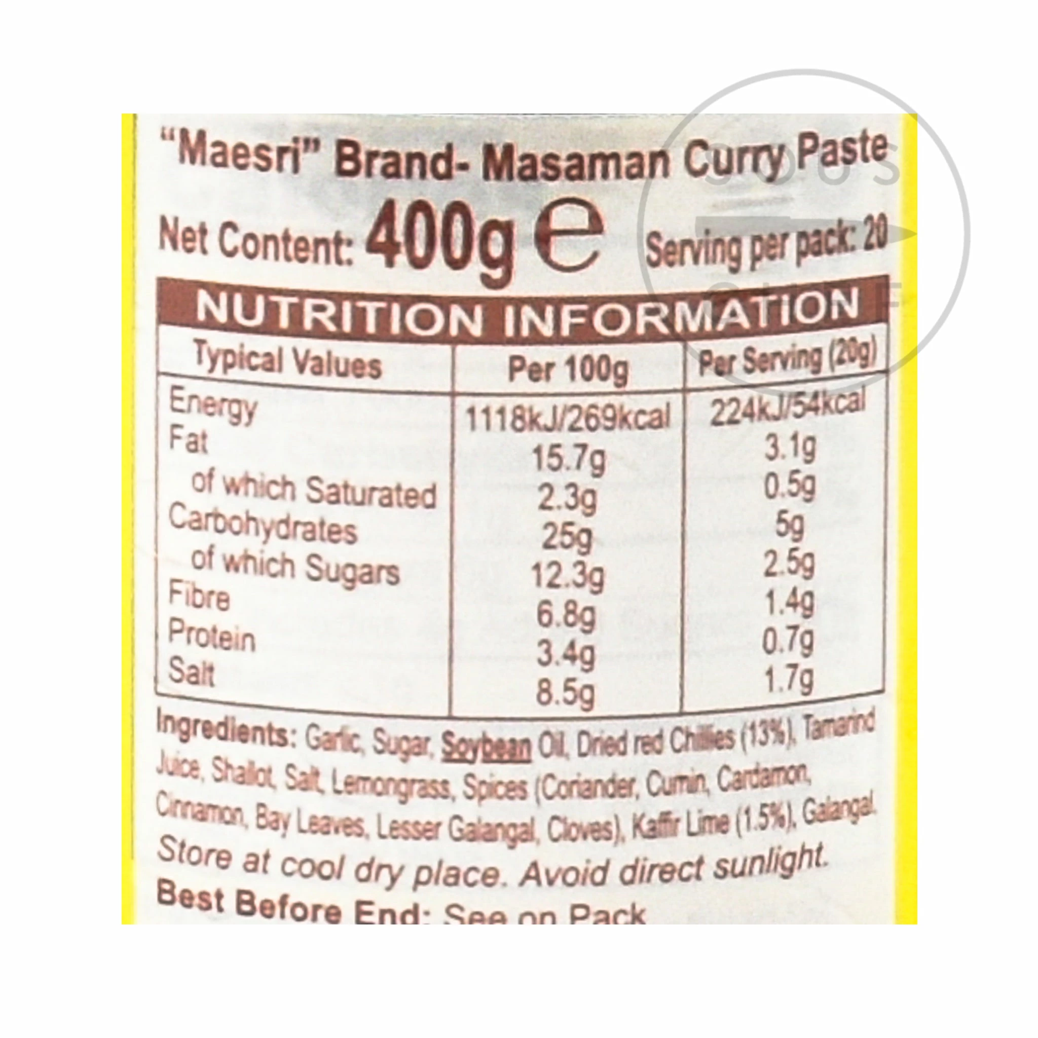Mae Sri Thai Masaman Curry Paste 400g 5 Mae Sri Thai Masaman Curry Paste 400g