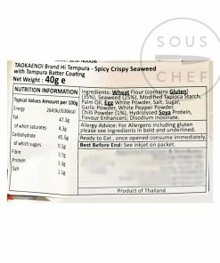 Tao Kae Noi Tempura Seaweed Spicy 40g Ingredients