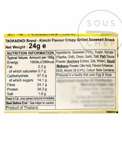 Tao Kae Noi Super Crisp Kimchi Flavour Seaweed 24g Ingredients