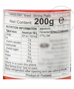 Nang Fah Thai Shrimp Paste 200g Ingredients