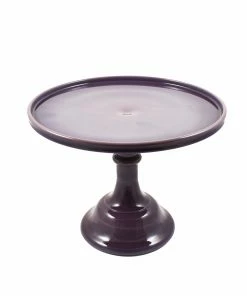 Professional Patisserie Supplies Mosser Glass Aubergine Milk Glass Cake Stand 10"