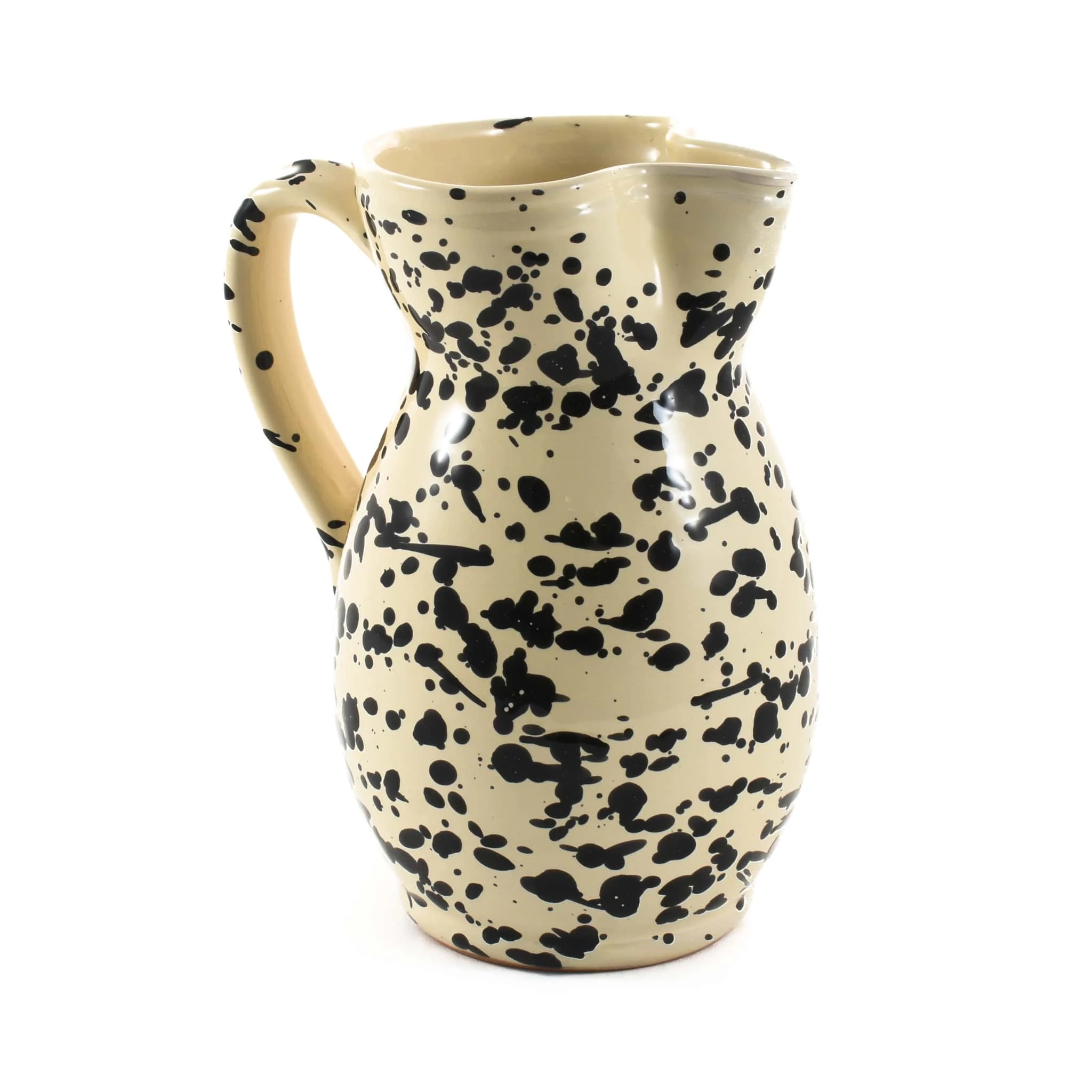 Puglia Handmade Puglia Black Splatter Ceramic Pitcher Tableware 4 Puglia Handmade Puglia Black Splatter Ceramic Pitcher Tableware