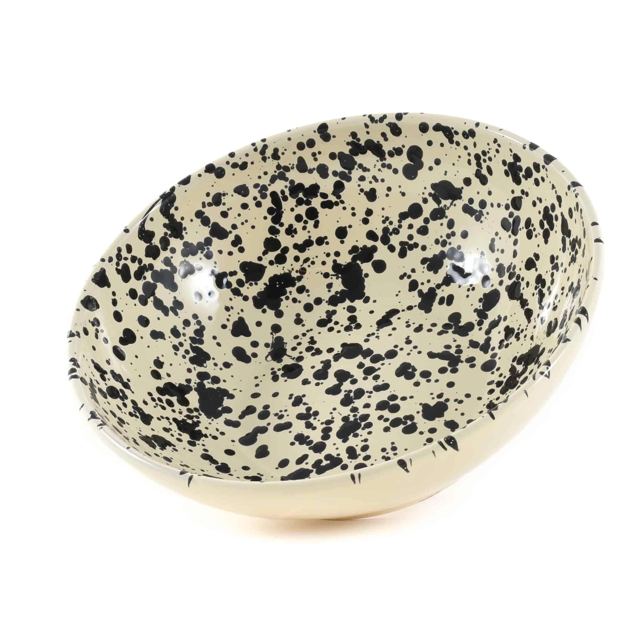 Puglia Handmade Puglia Black Splatter Large Salad Bowl 28cm 4 Puglia Handmade Puglia Black Splatter Large Salad Bowl 28cm