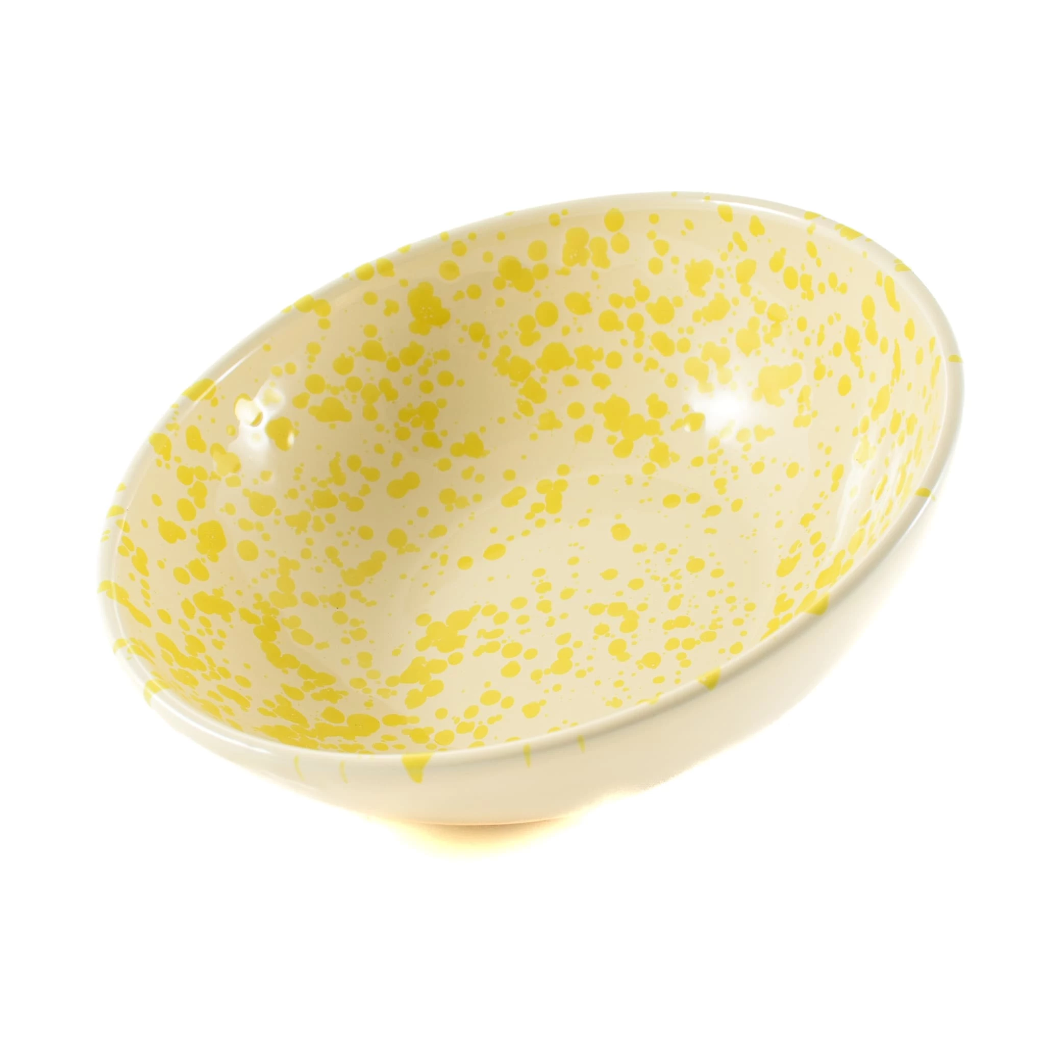 Puglia Handmade Puglia Yellow Splatter Large Salad Bowl 28cm Tableware 4 Puglia Handmade Puglia Yellow Splatter Large Salad Bowl 28cm Tableware